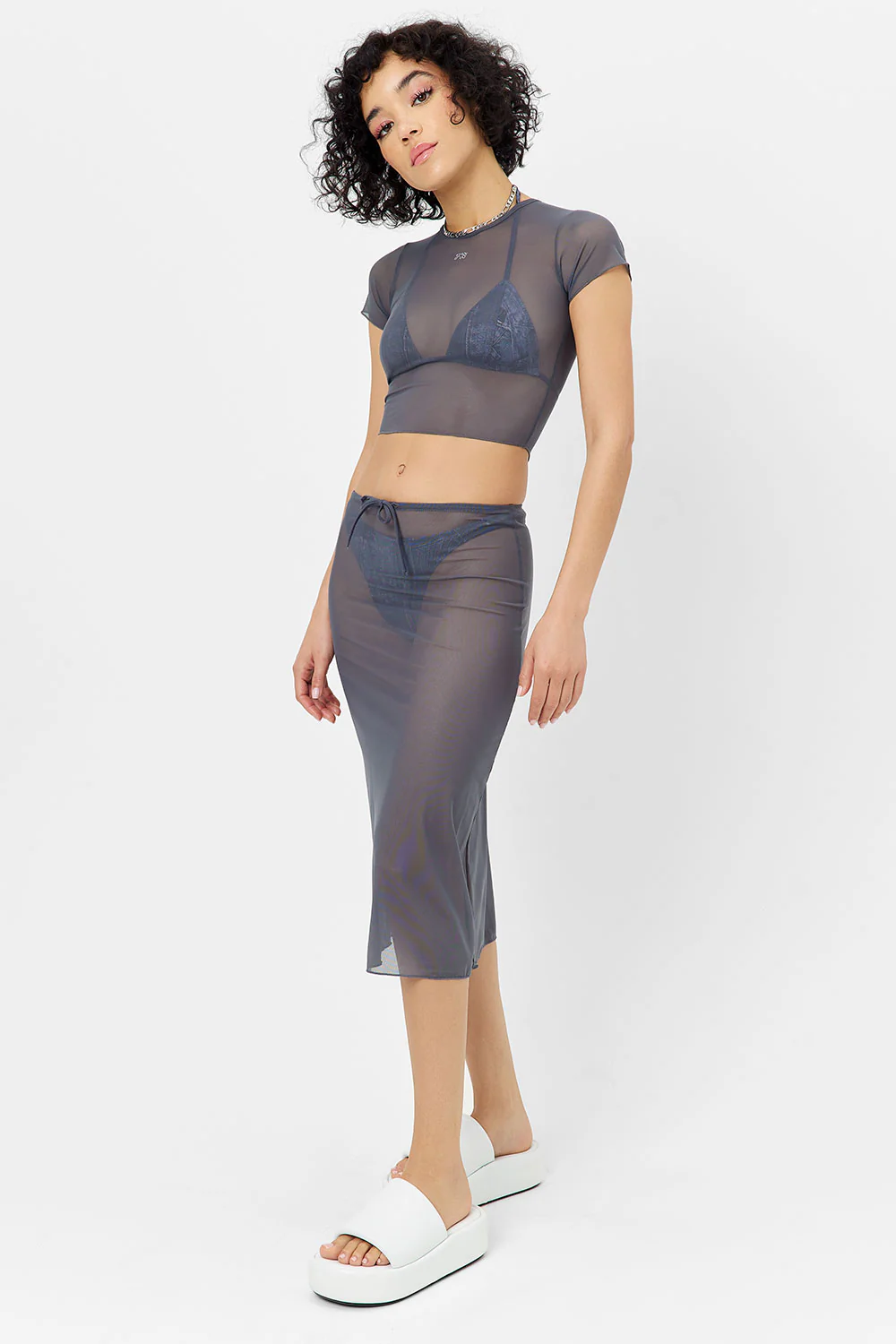 Adriana Mesh Midi Skirt - Galaxy - Image 2