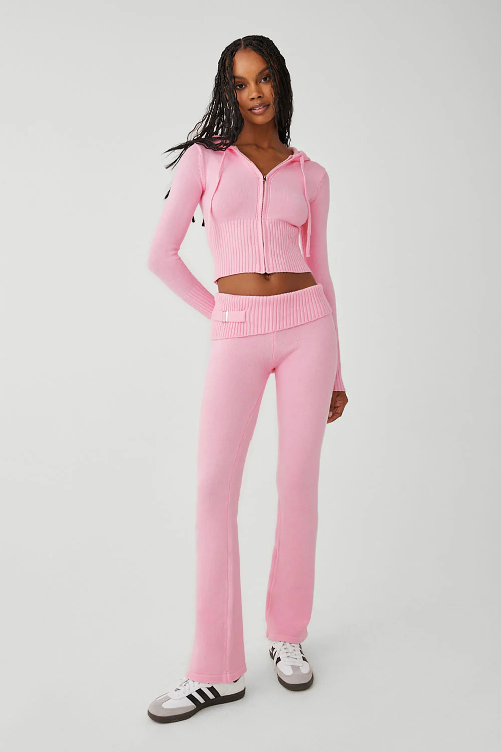 Aimee Cloud Knit Zip Up Hoodie - Valentine Pink - Image 4