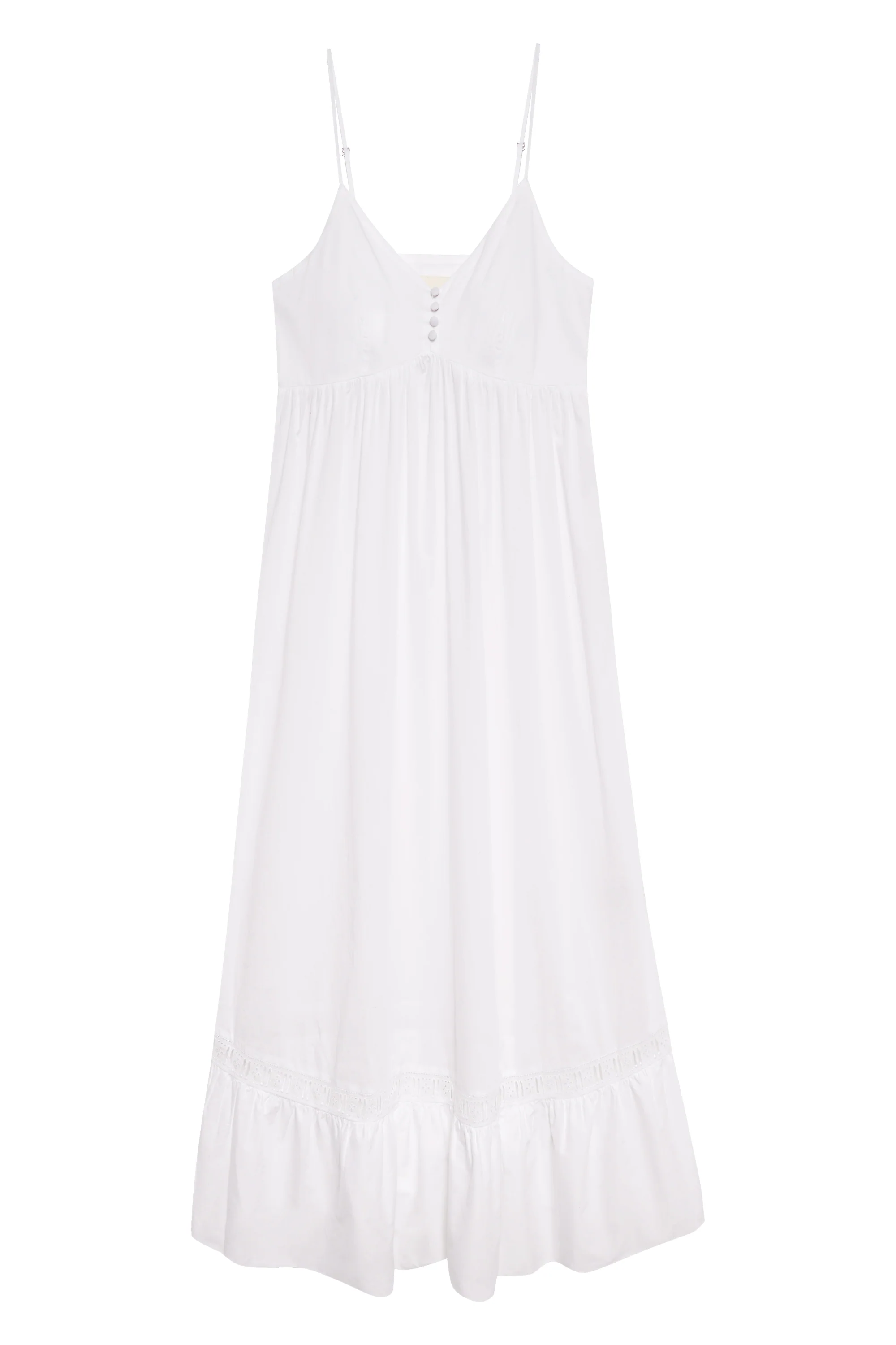 Airy Poplin Midi Dress  - White - Image 3