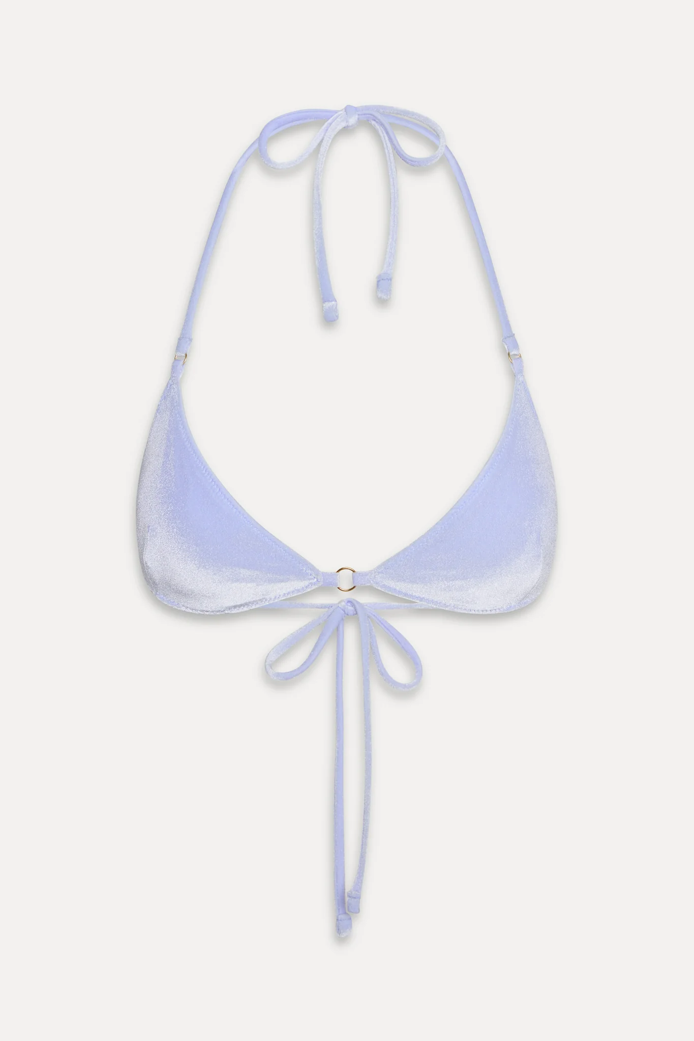 Amore Skimpy Velvet Bikini Top - French Blue - Image 3
