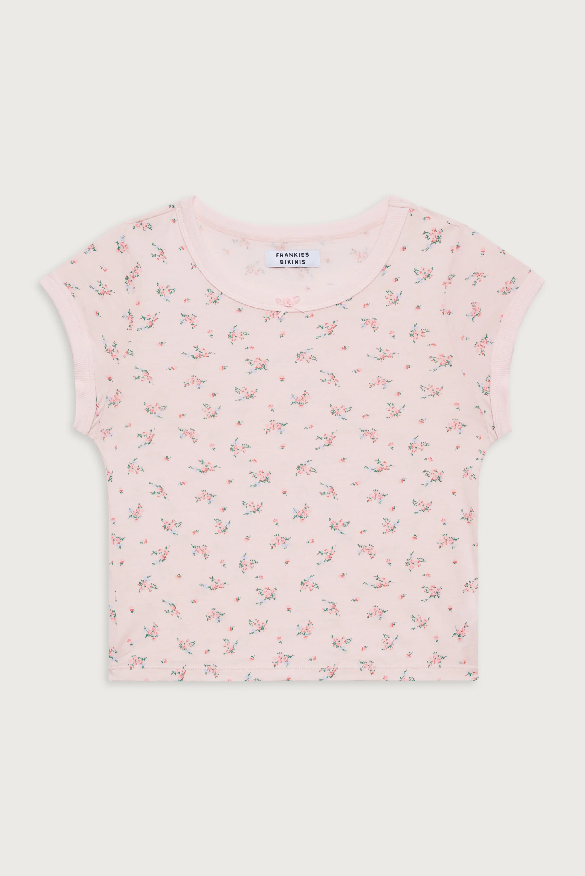 Archie Floral Cotton Tee - Baby Bouquet Pink - Image 3