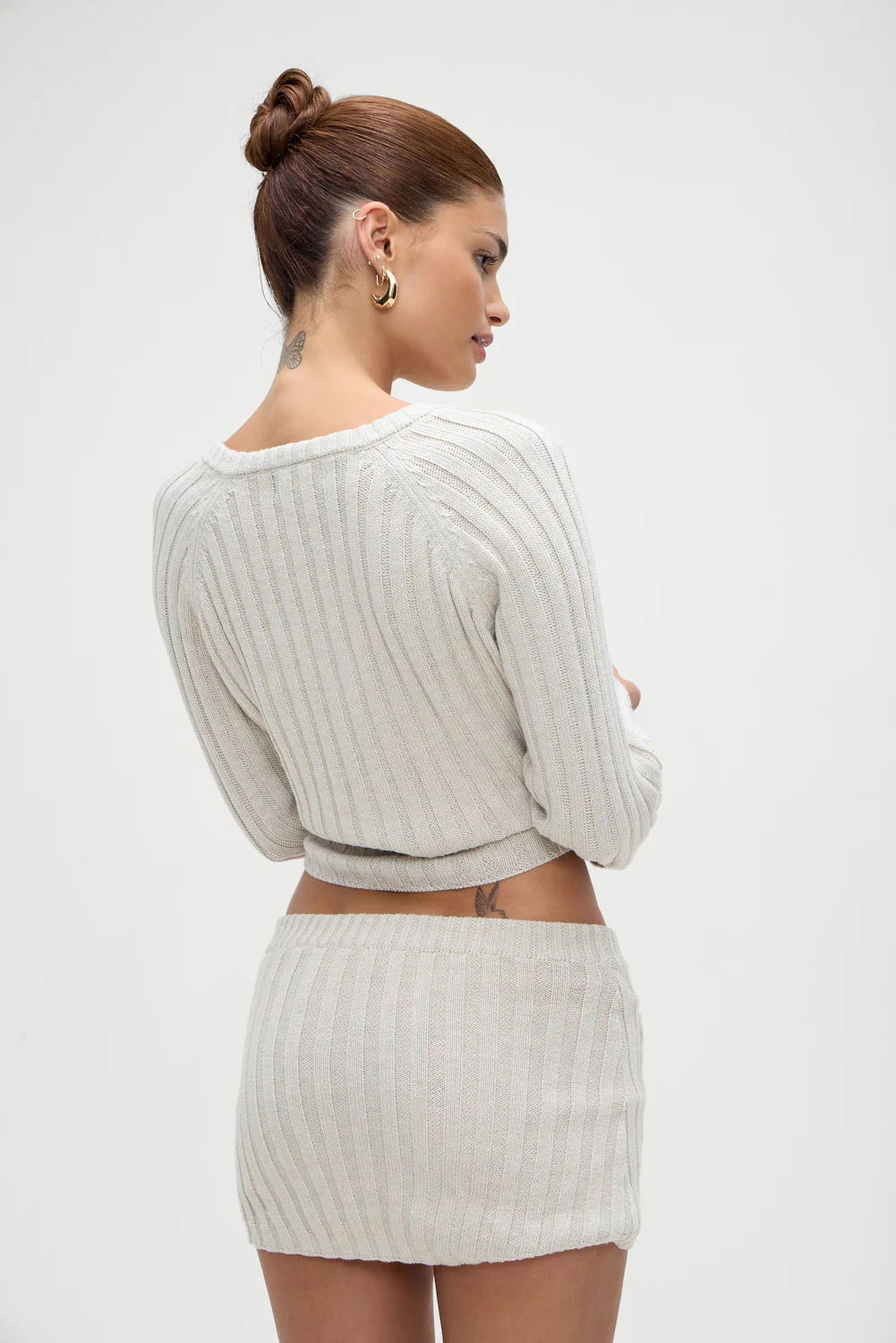 Ashton Cotton Knit Sweater - Cream - Image 2