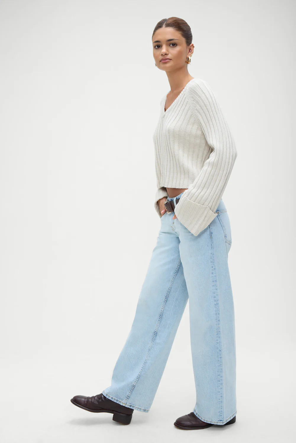 Ashton Cotton Knit Sweater - Cream - Image 5