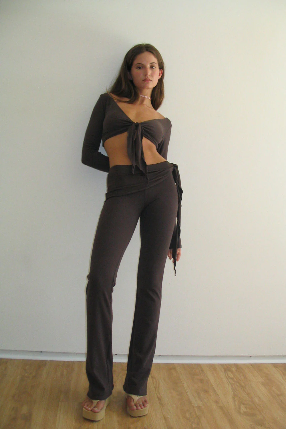 Astrid Mini Long Sleeve Crop Top - Creme Brulee - Image 5