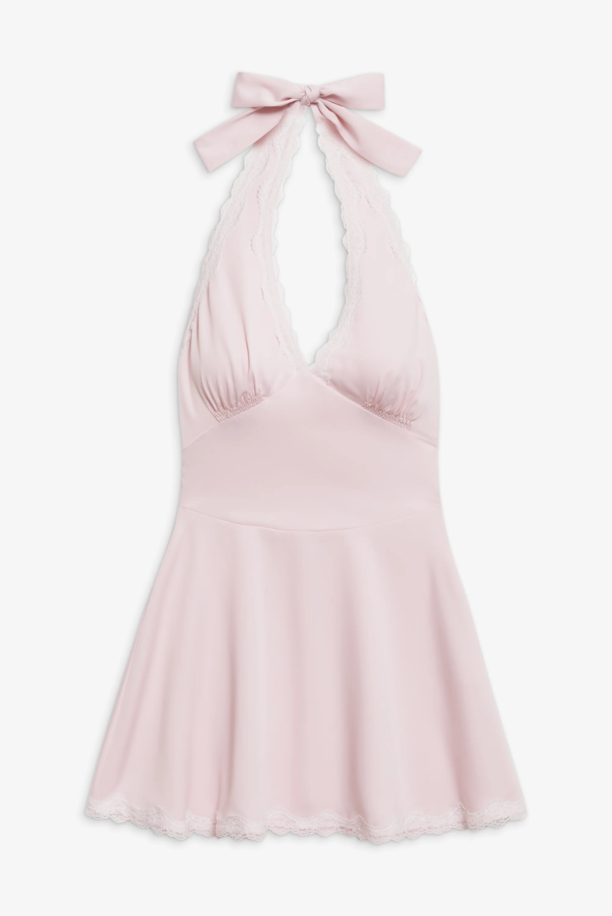 Audrey Satin Mini Dress - Pink Porcelain - Image 3