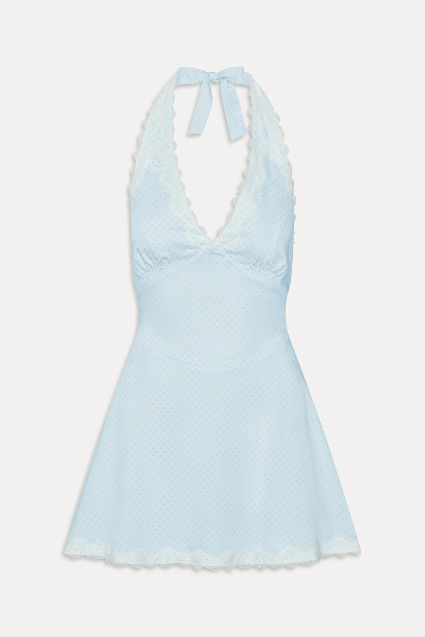Audrey Satin Mini Dress - Sweet Pea Blue - Image 3