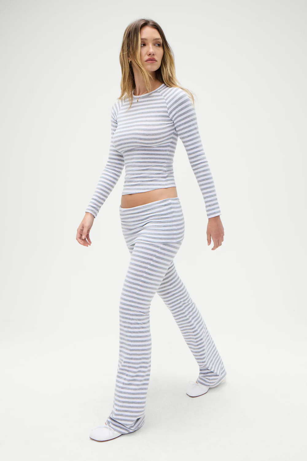 Avenue Cotton Flare Legging - Hazy Stripe - Image 4