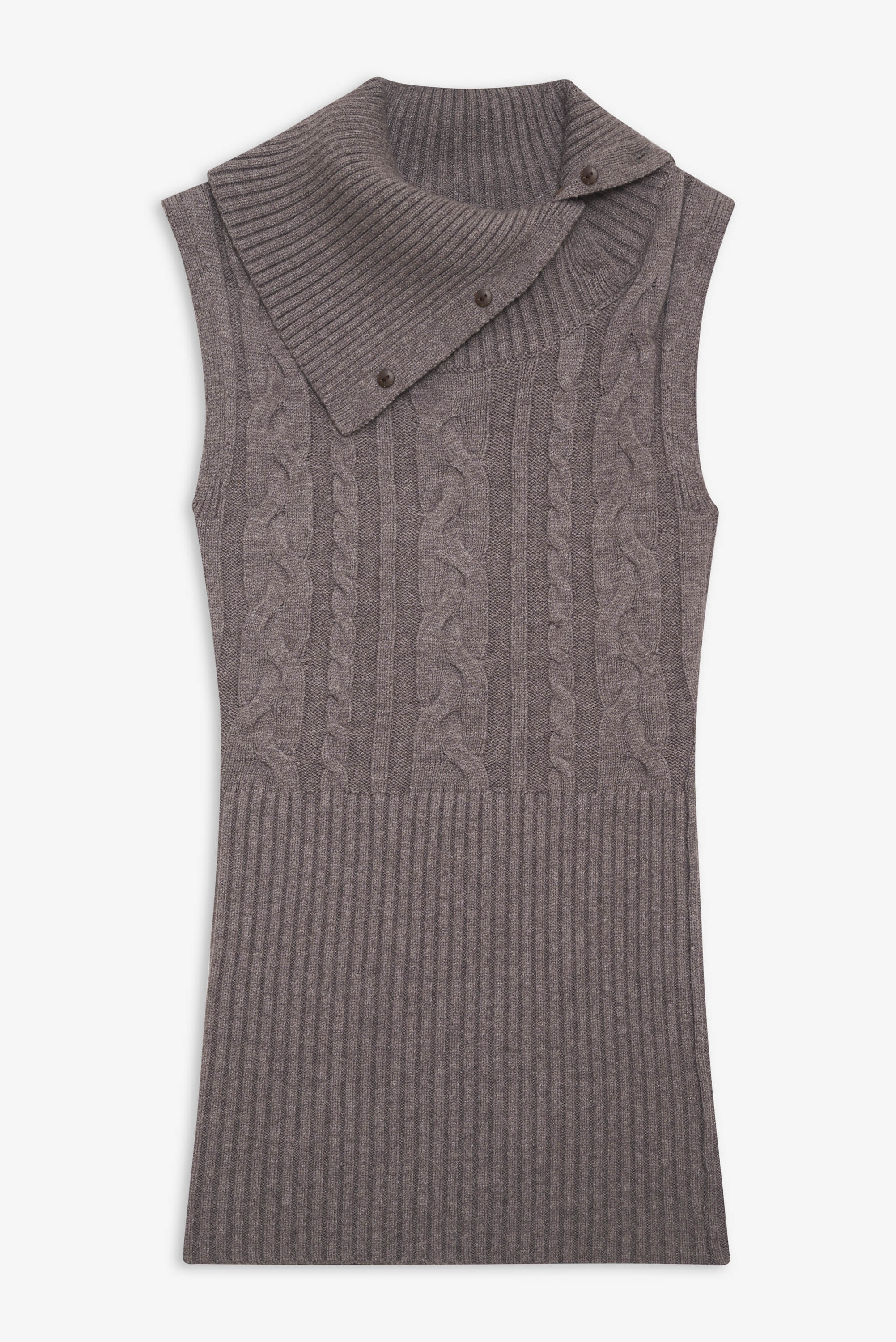 Axel Cable Cloud Knit Sleeveless Sweater - Dark Pearl - Image 2