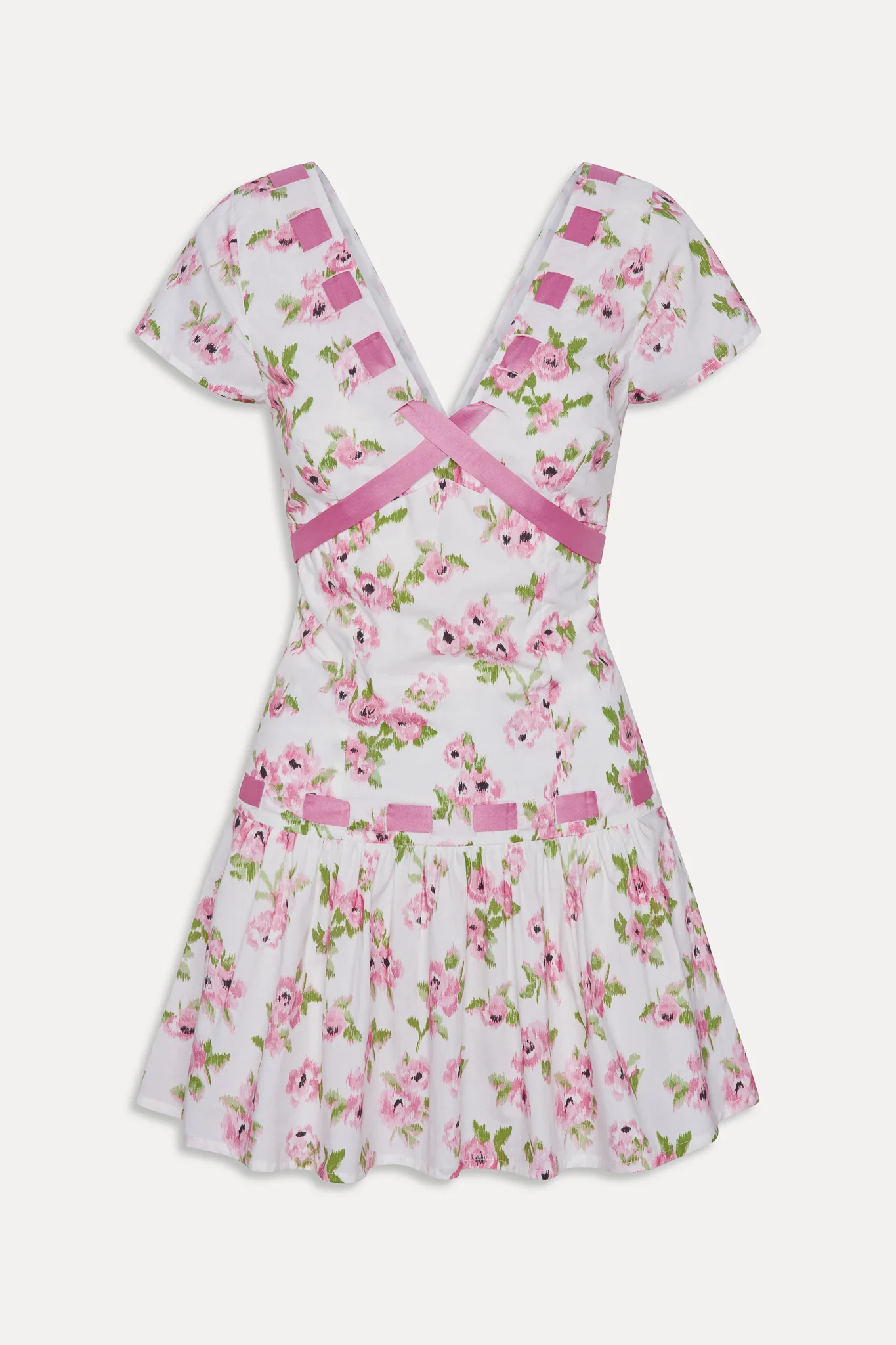 Belladonna Cotton Floral Mini Dress - Rosebush - Image 3