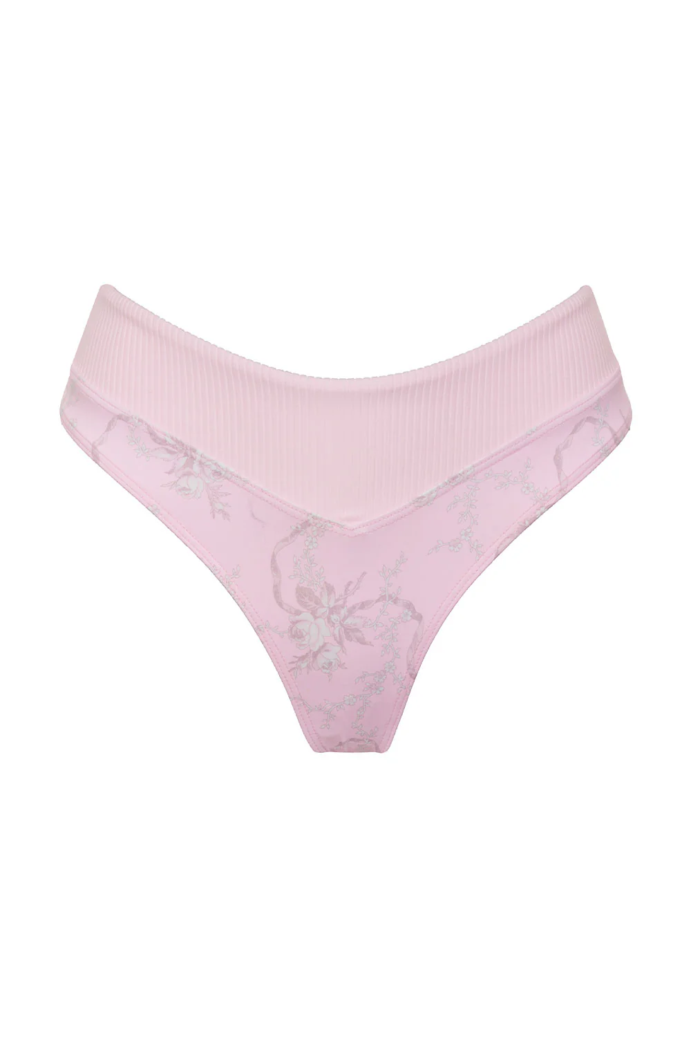 Bellamy Ribbed High Waist Bikini Bottom - Aurora - Image 3