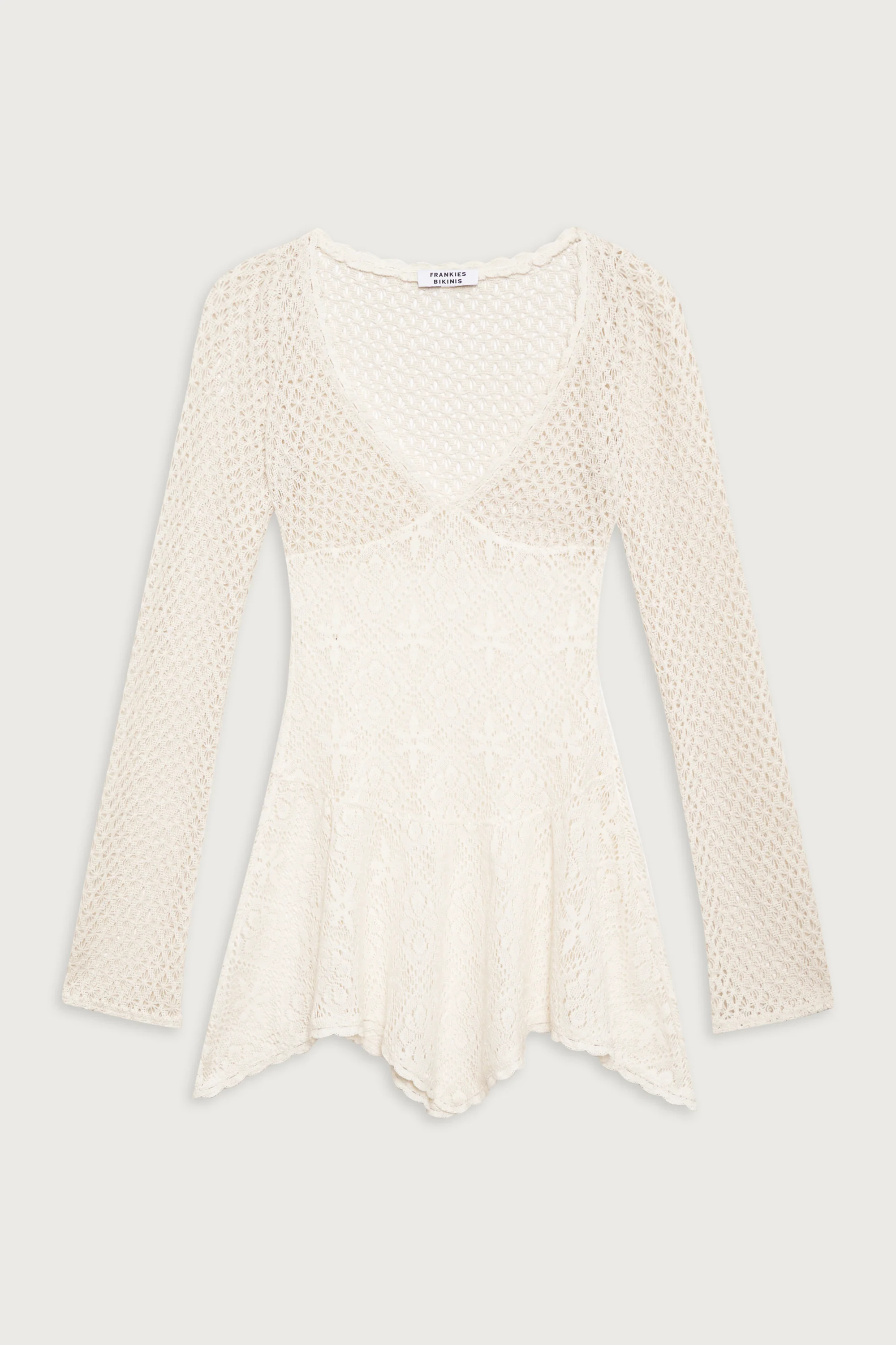 Belle Crochet Mini Dress - White - Image 3