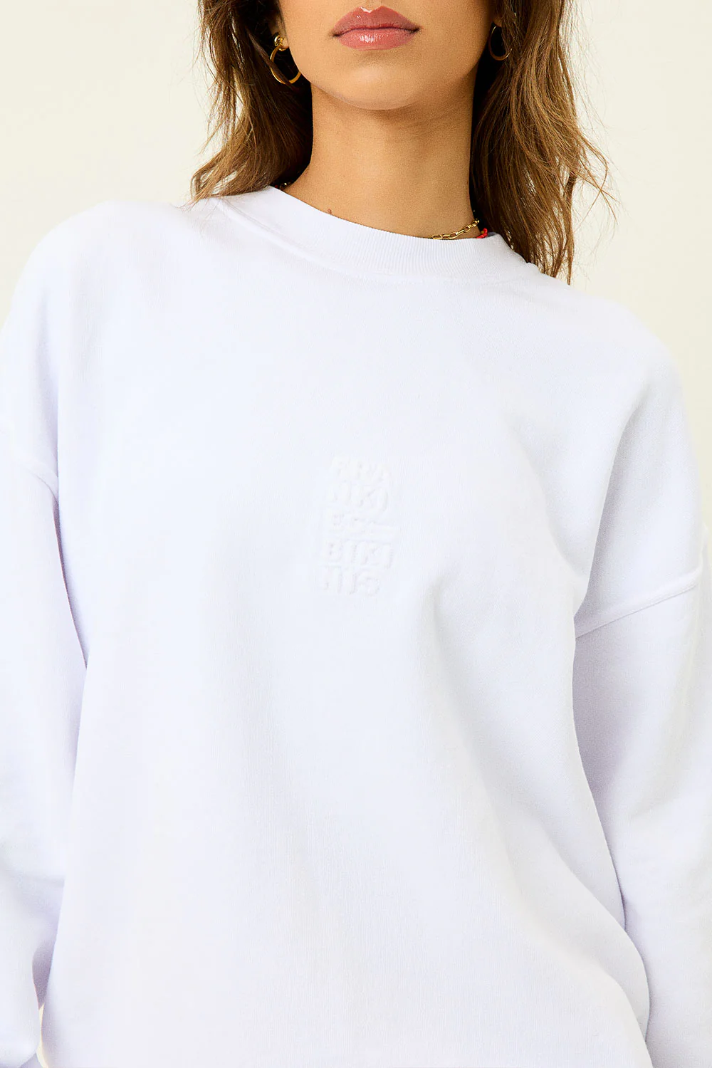 Bennie Oversized Crewneck Sweatshirt - White - Image 2