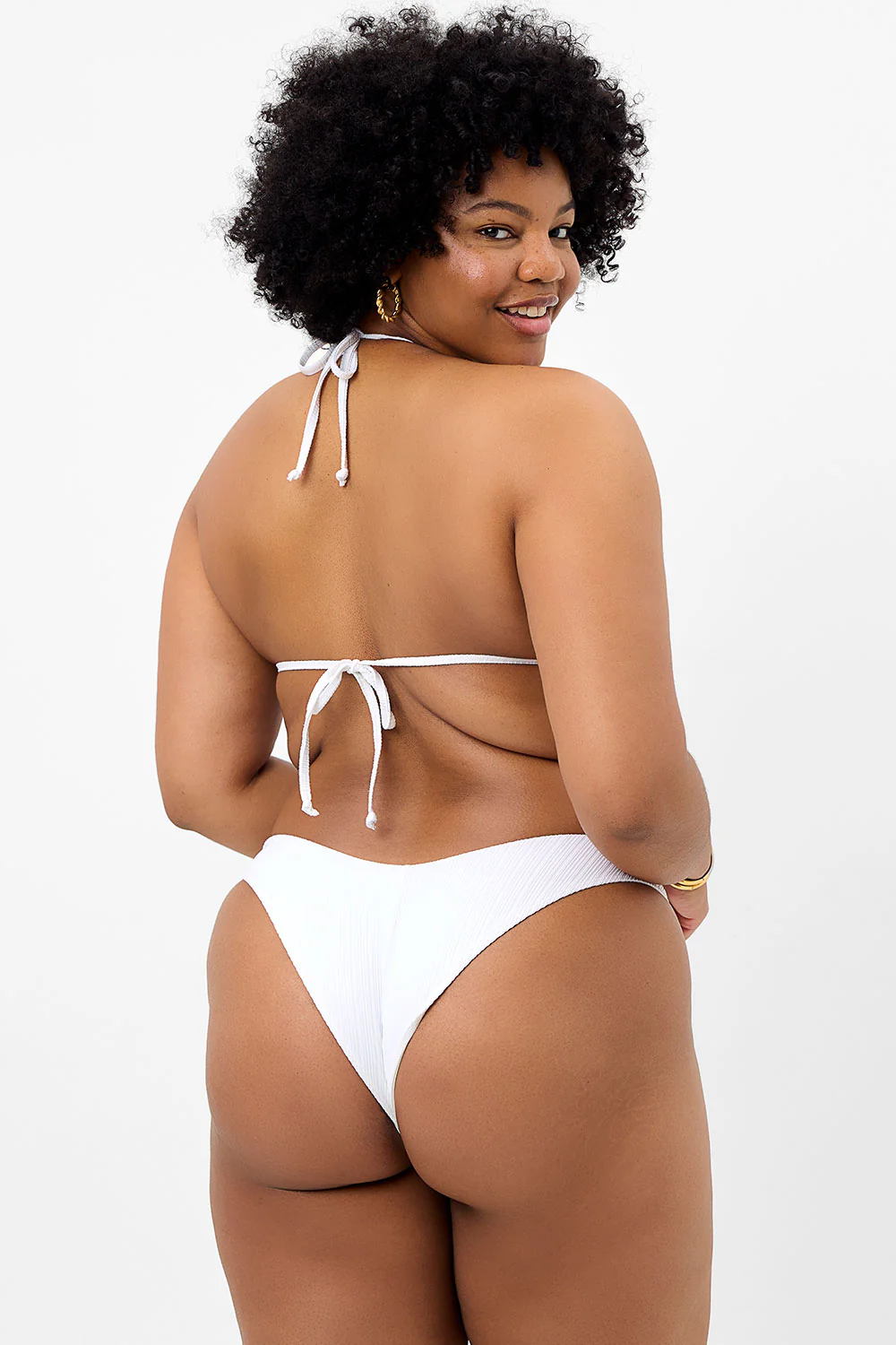Boardwalk Plissé String Bikini Top - Optic White - Image 3