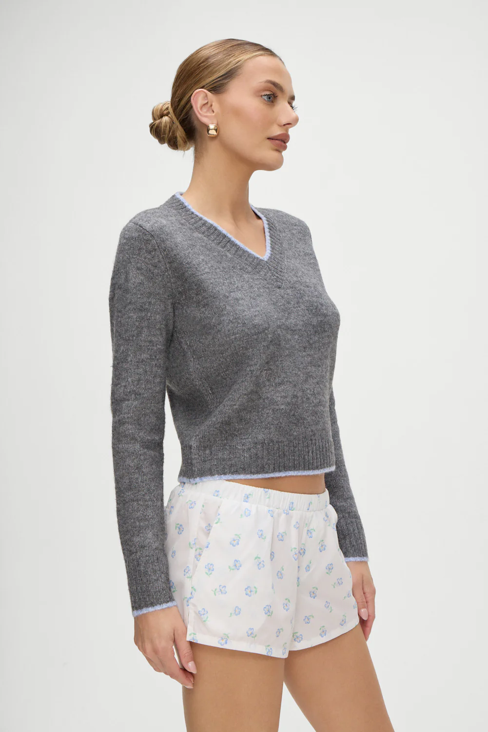 Brentwood V Neck Sweater - Winter Sky - Image 4