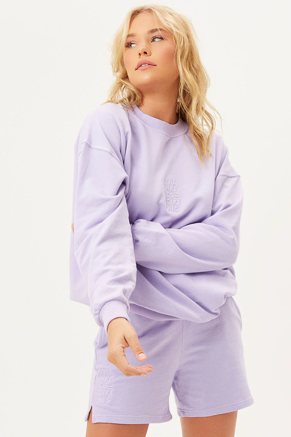 Burl High Waist Oversized Sweat Shorts - Lilac - Image 2
