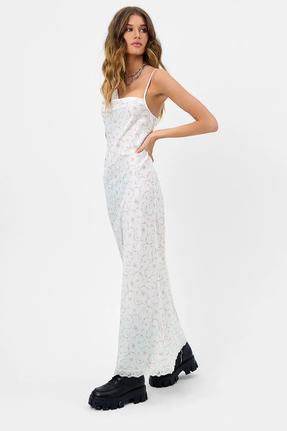 Cara Satin Maxi Dress - Day Lily - Image 3