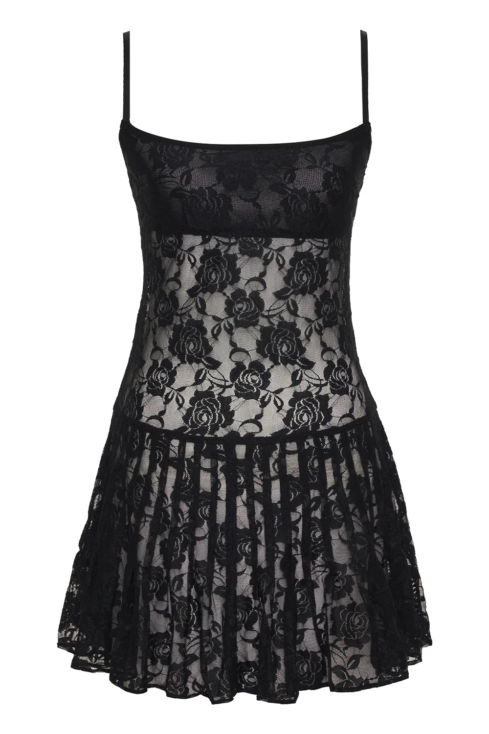 Carlotta Lace Mini Dress - Black - Image 6