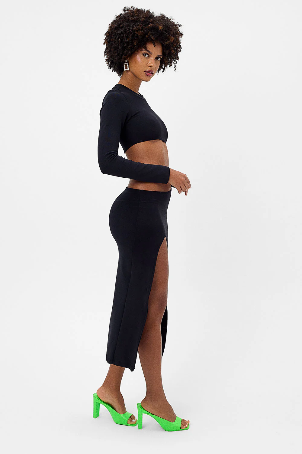 Carolina Terry Midi Dress - Black - Image 4