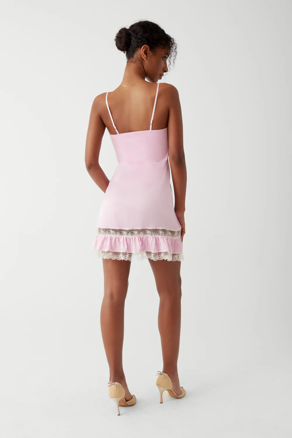 Carson Satin Mini Dress - English Rose - Image 2