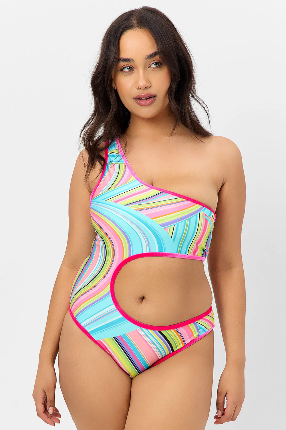 Cash Shine One Piece Swimsuit - Rainbow Swirl - Image 2