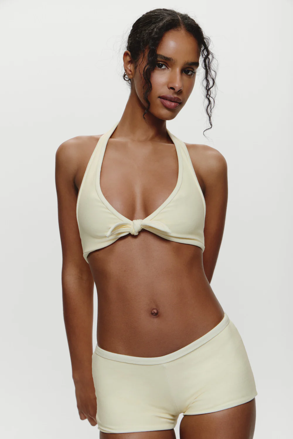 Caster Terry Cheeky Boy Shorts - Lemon - Image 6