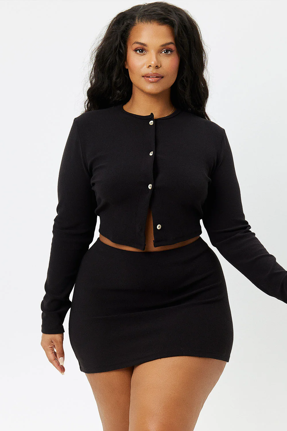 Cheri Terry Cardigan Sweater - Black - Image 3