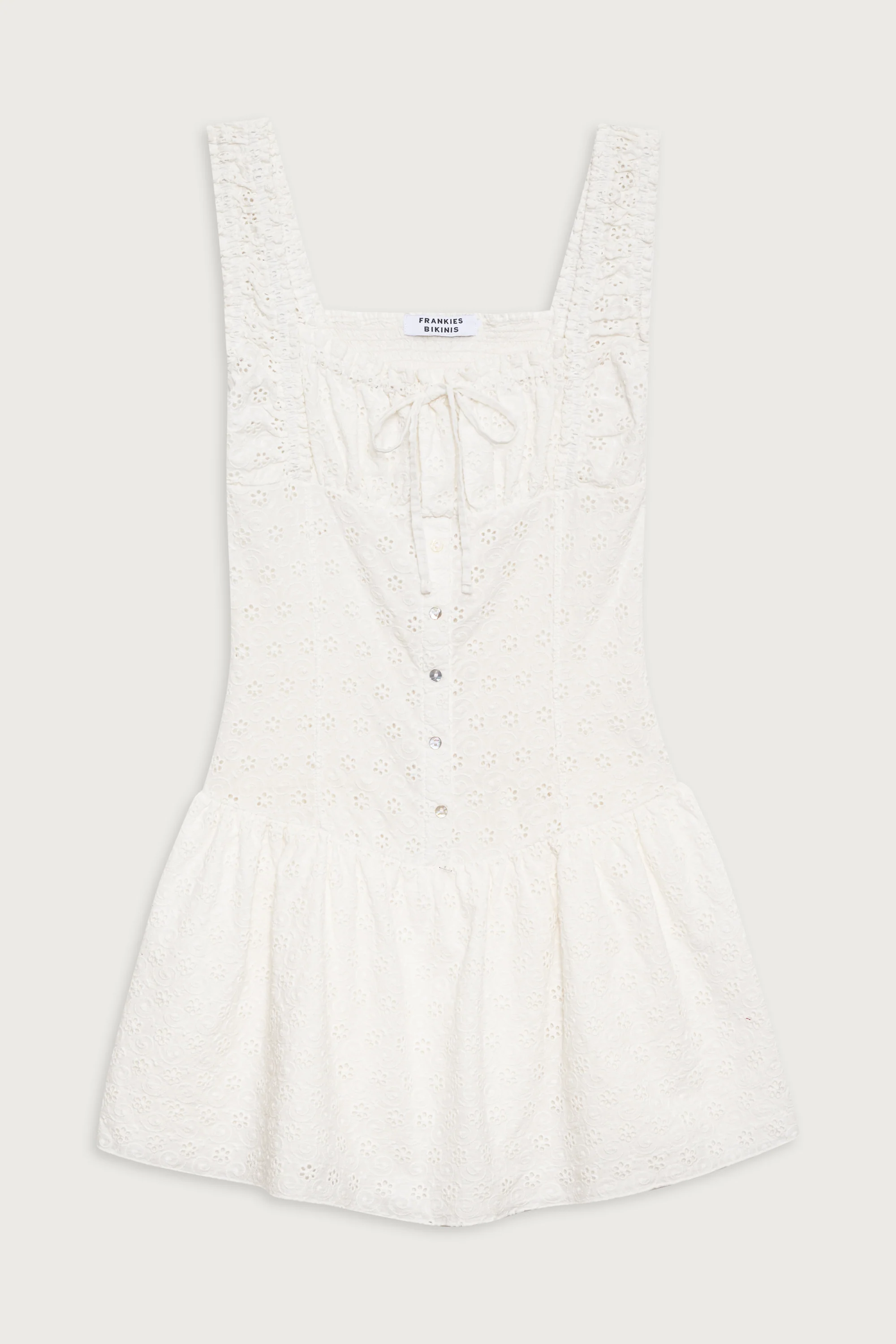 Christa Eyelet Mini Dress - Angel's Wing - Image 3
