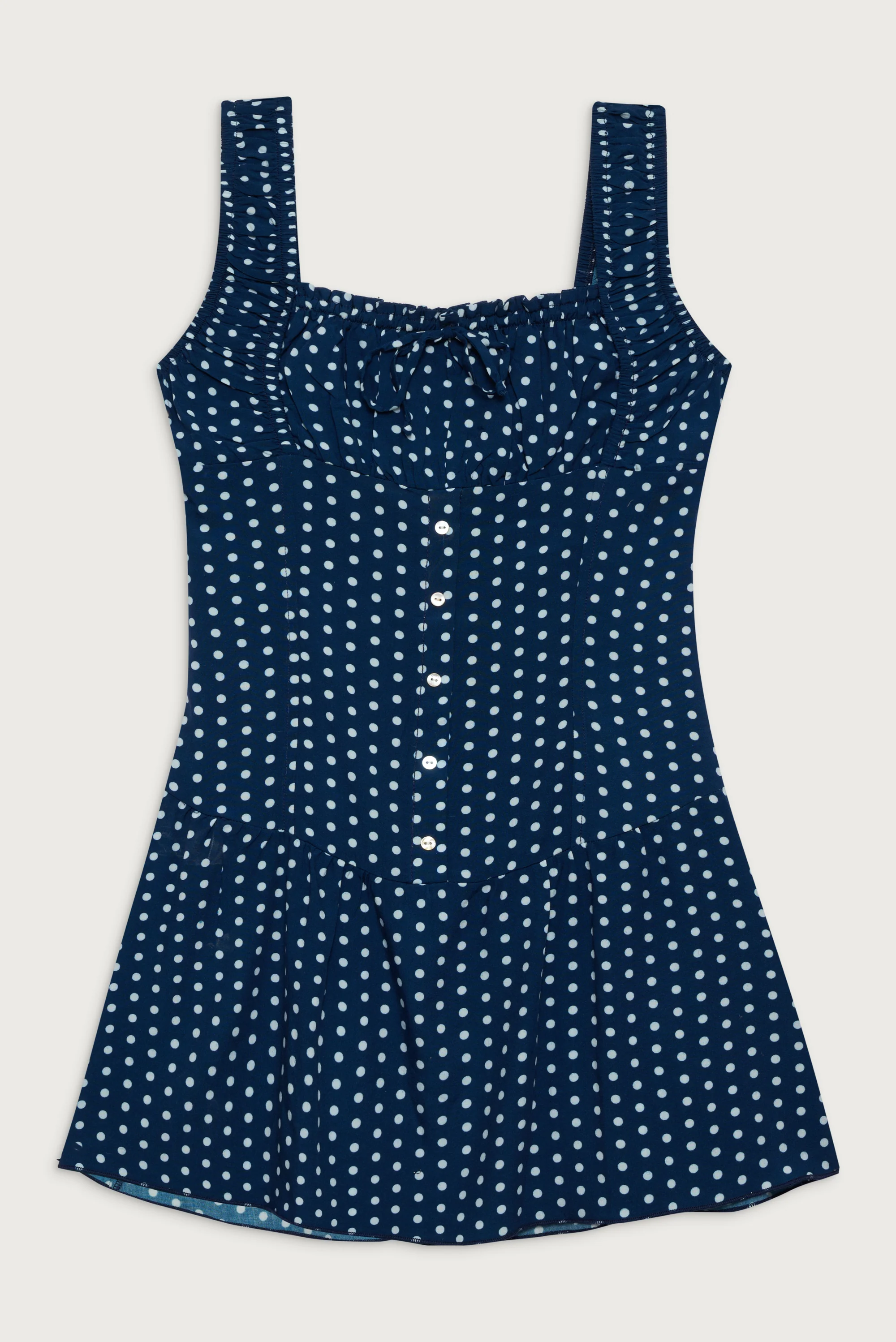 Christa Ruffle Mini Dress - Sailor Dot - Image 3