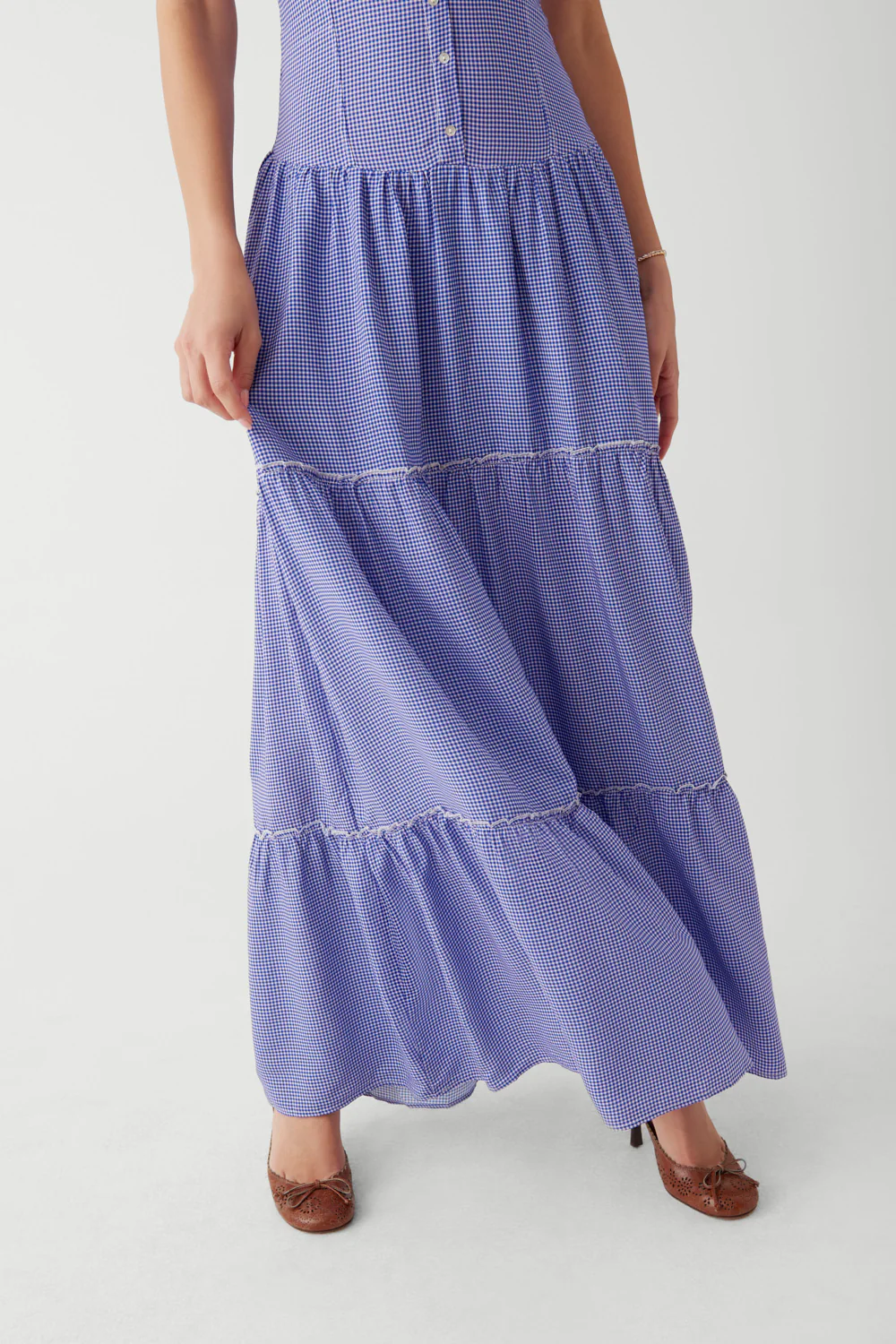 Christabelle Ruffle Maxi Dress - Sailor Gingham - Image 6