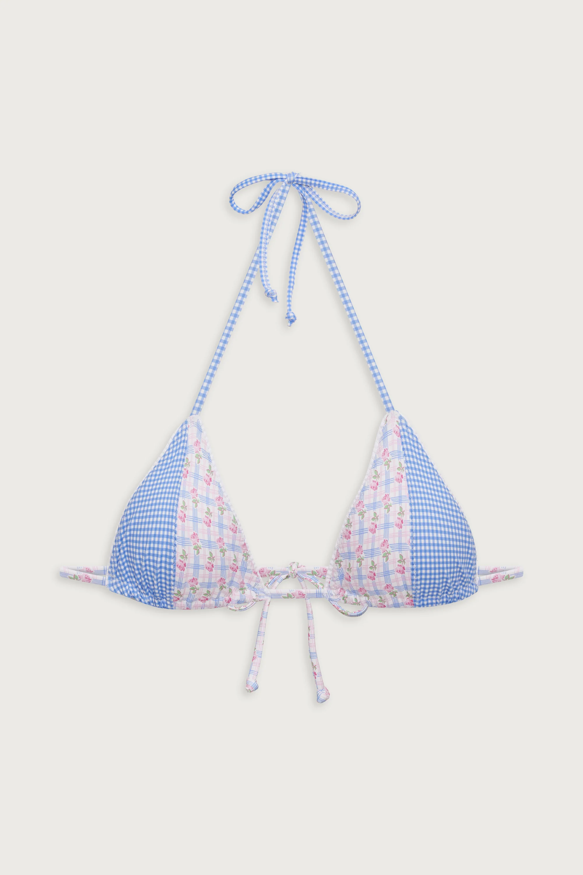 Coastal Micro Floral Bikini Top - Rose Picnic Ruffle - Image 3