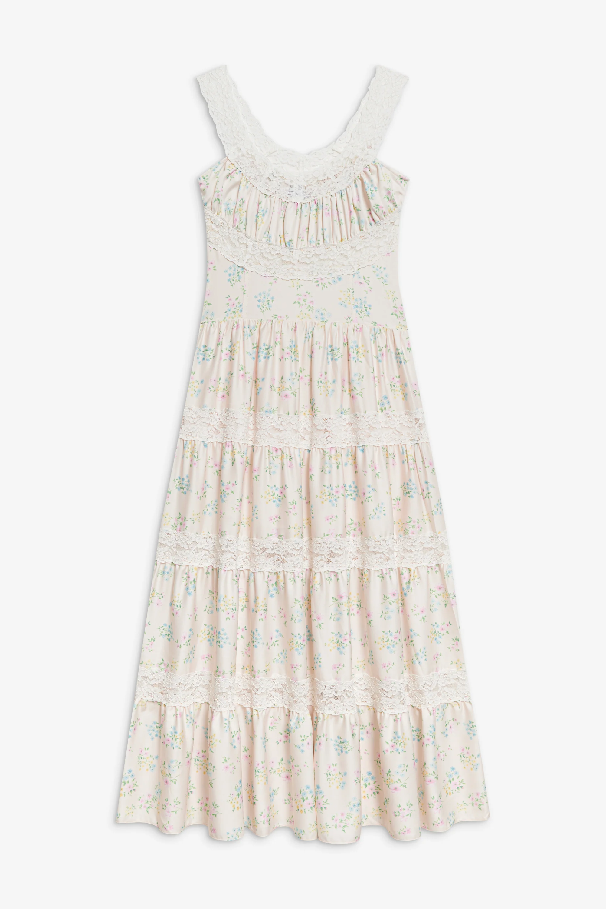 Dakota Floral Satin Maxi Dress - French Riviera - Image 3