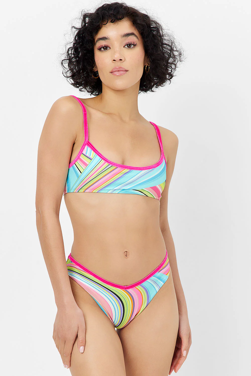 Dallas Shine Bralette Bikini Top - Rainbow Swirl - Image 4