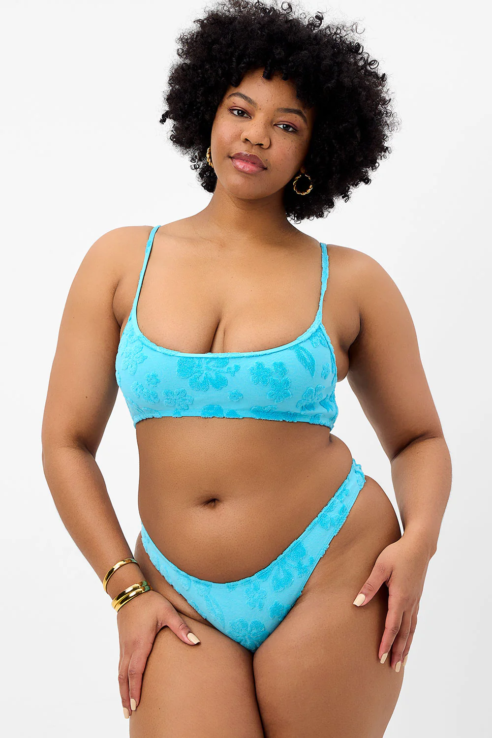 Dallas Terry Bralette Bikini Top - Blue Isle - Image 2