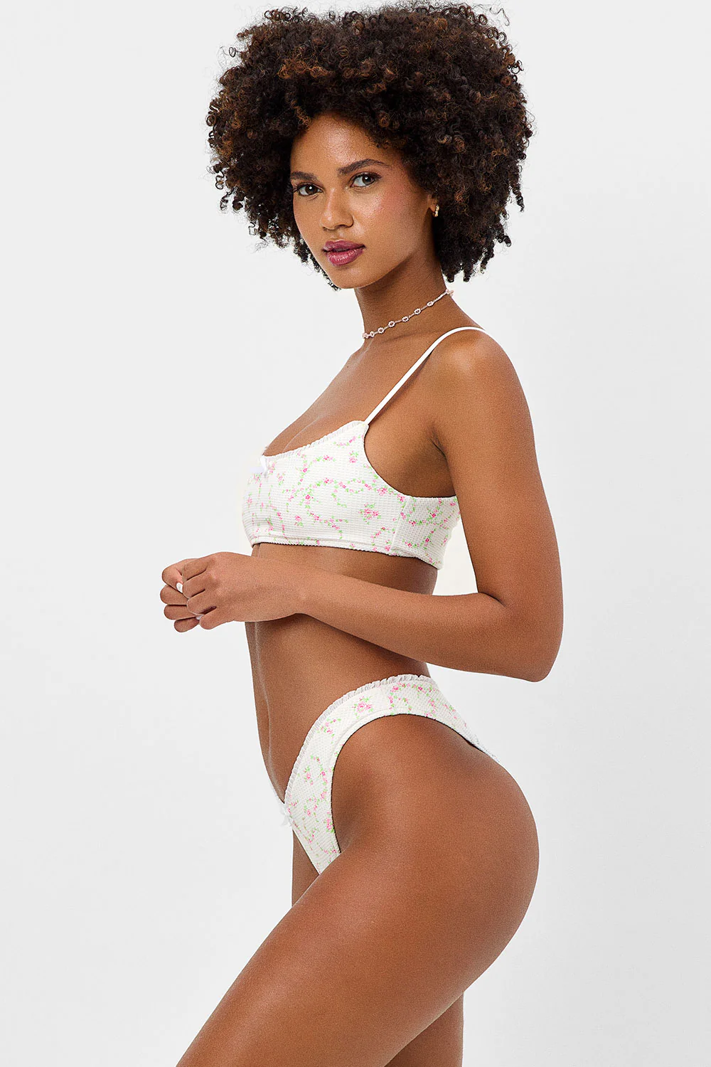 Dallas Waffle Bralette Bikini Top - Day Lily - Image 3