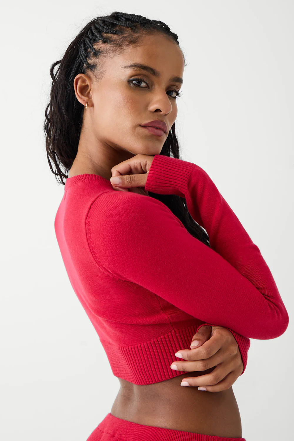 Danny Cloud Knit Cropped Cardigan - Burning Love - Image 4