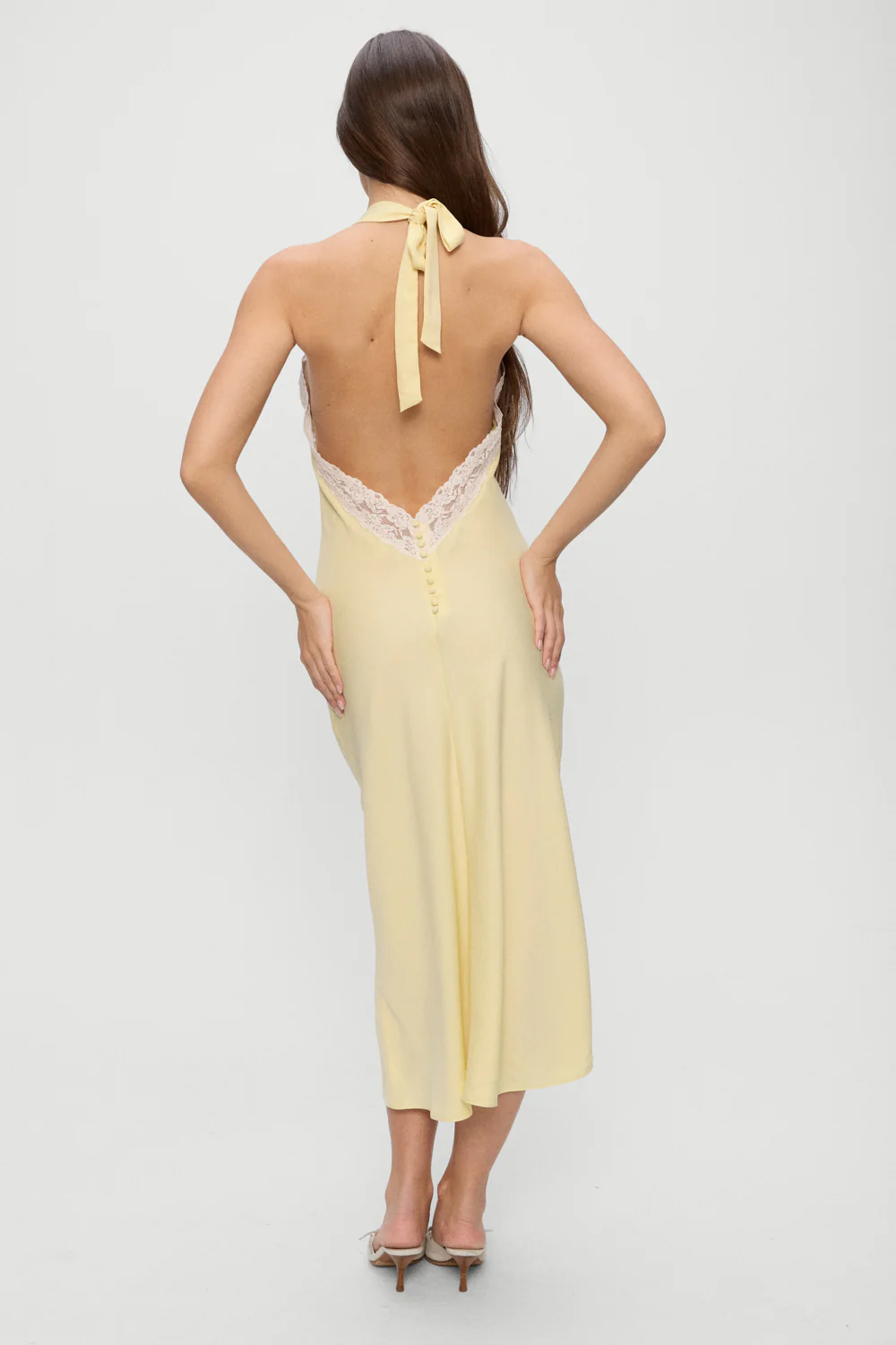 Darcy Satin Midi Dress - Whipped Butter - Image 6