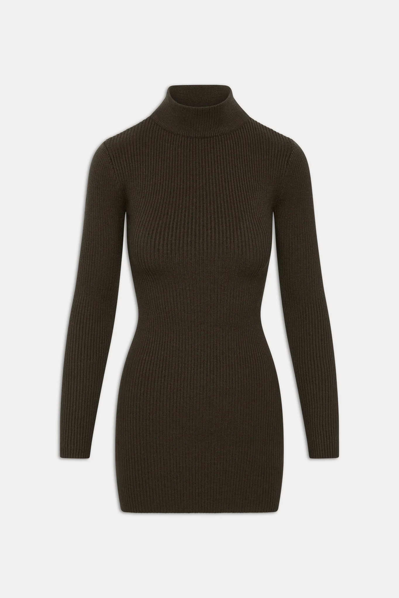 Date Night Knit Mini Dress - Chocolate Brown - Image 3