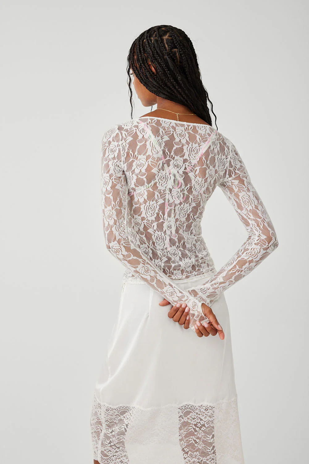 Day Lace Long Sleeve Shirt - White - Image 3