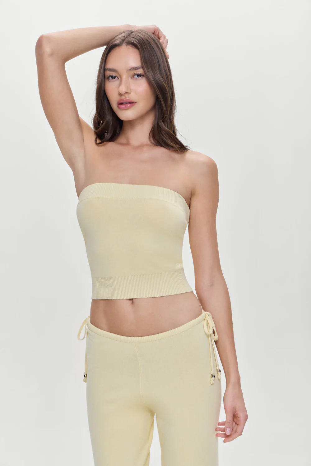 Destiny Knit Strapless Shirt - Buttercup - Image 2