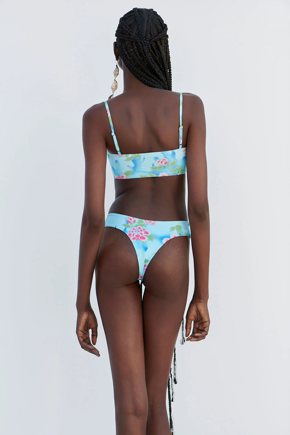 Dexter Floral Thong Bikini Bottom - Blue Daiquiri - Image 3