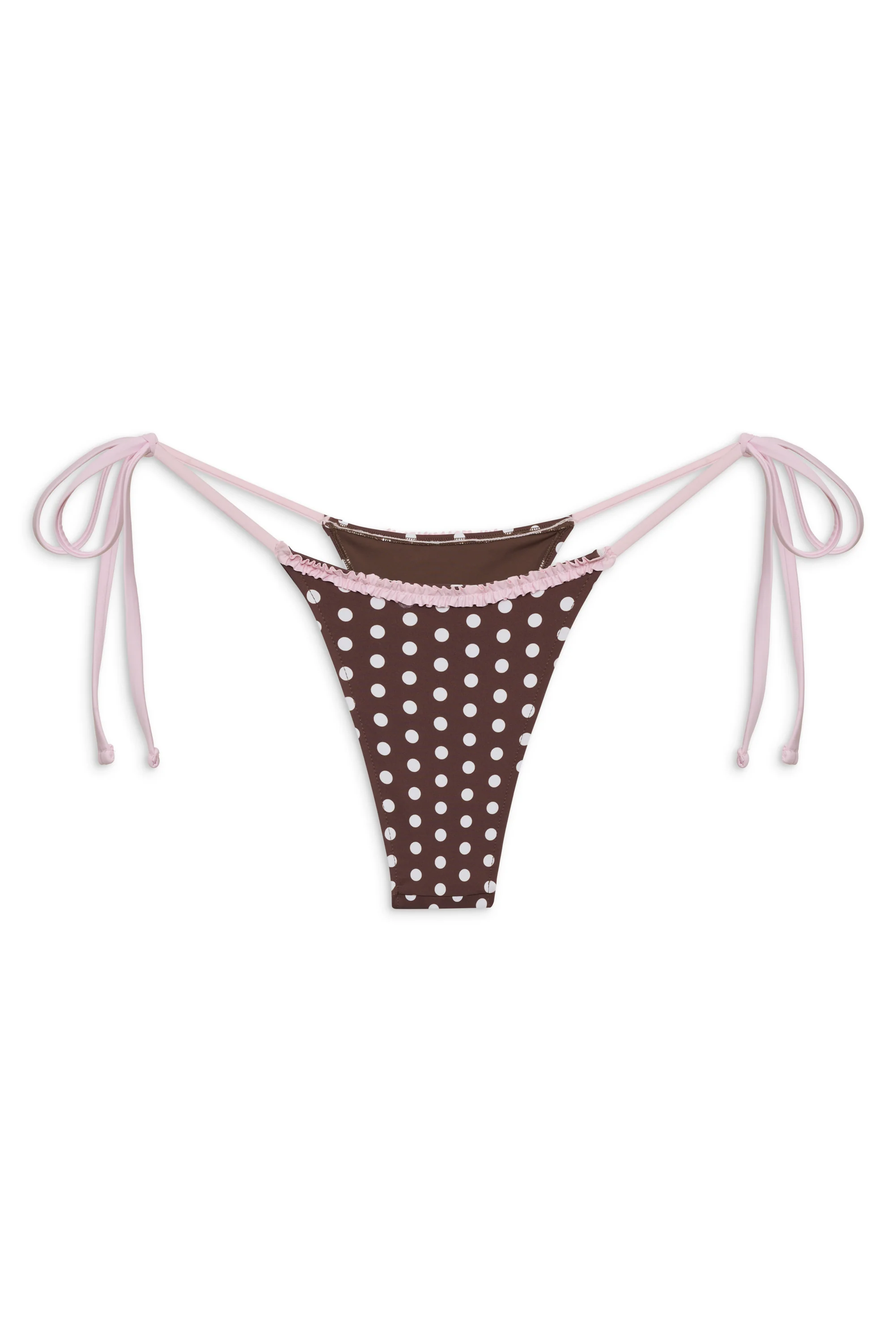 Divine Skimpy String Bikini Bottom - Cocoa Dot - Image 3