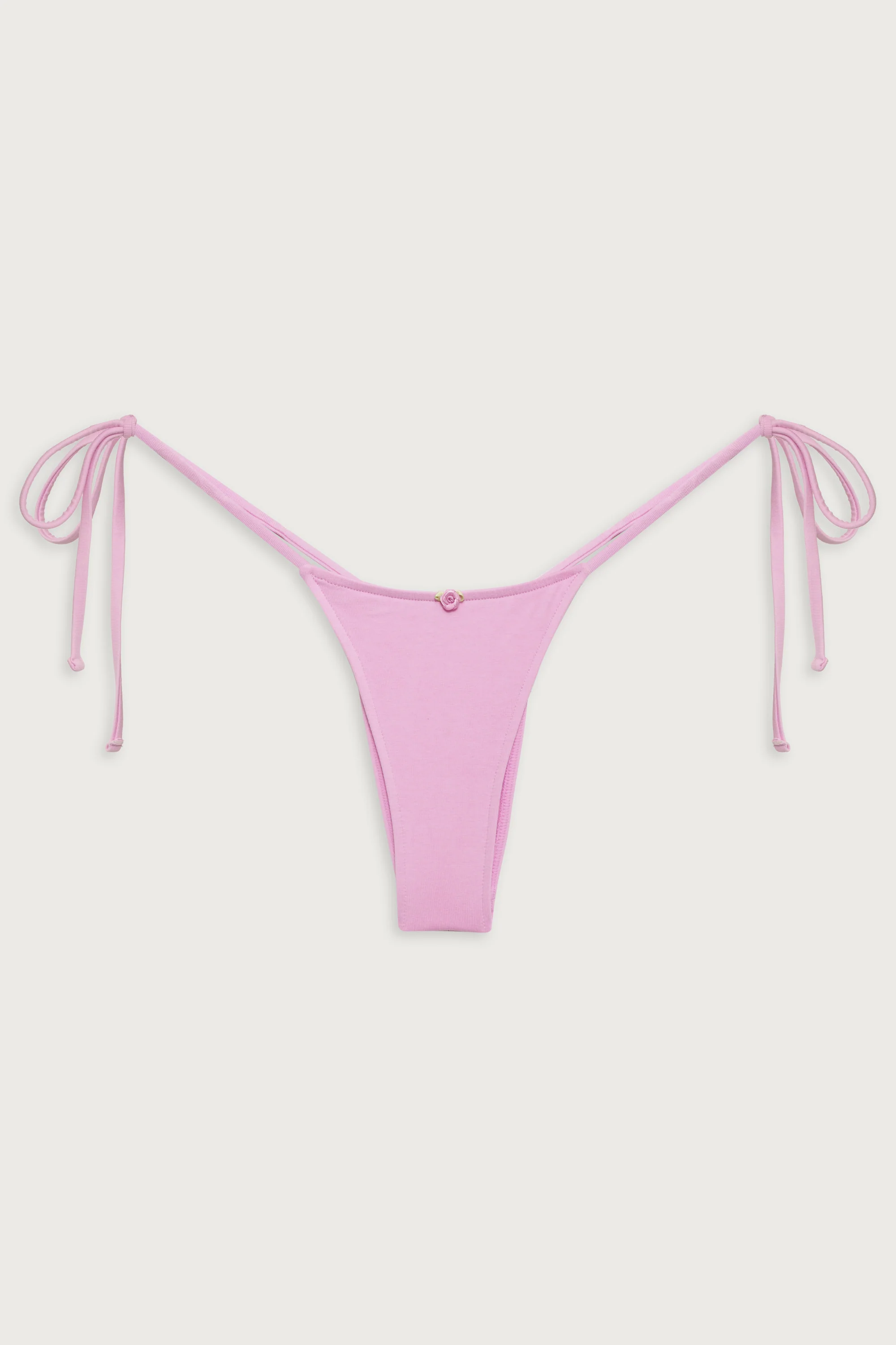 Divine Tie Side Skimpy Bikini Bottom - French Rose - Image 2
