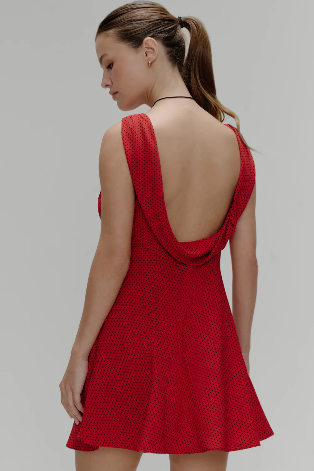 Emilia Polka Dot Mini Dress - Spice Dot - Image 4