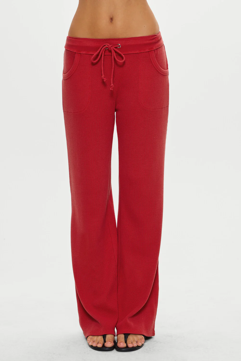 Emma Thermal Low Rise Pants - Strawberry Red - Image 2