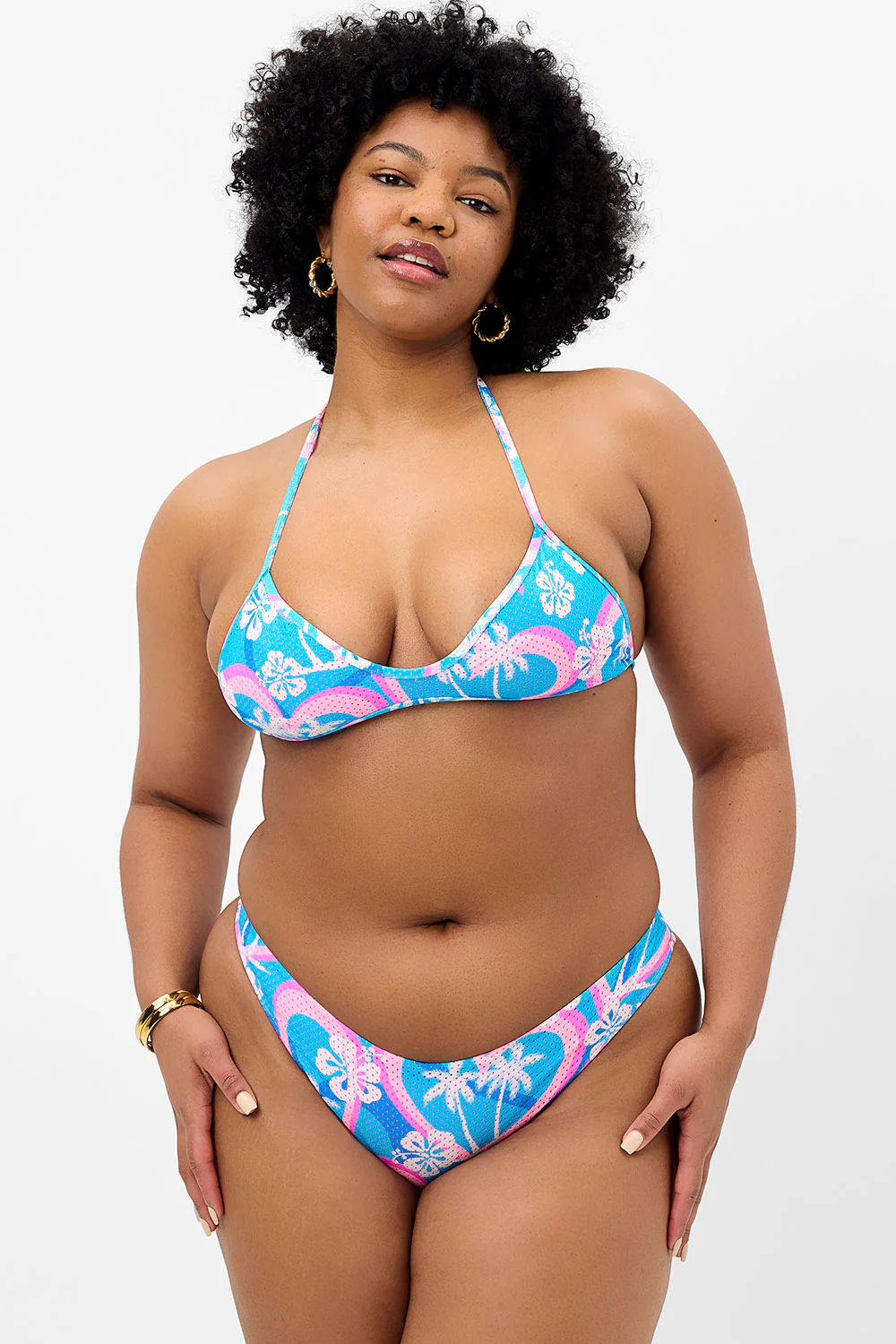 Enzo Mesh Cheeky Bikini Bottom - Tropic Love - Image 3