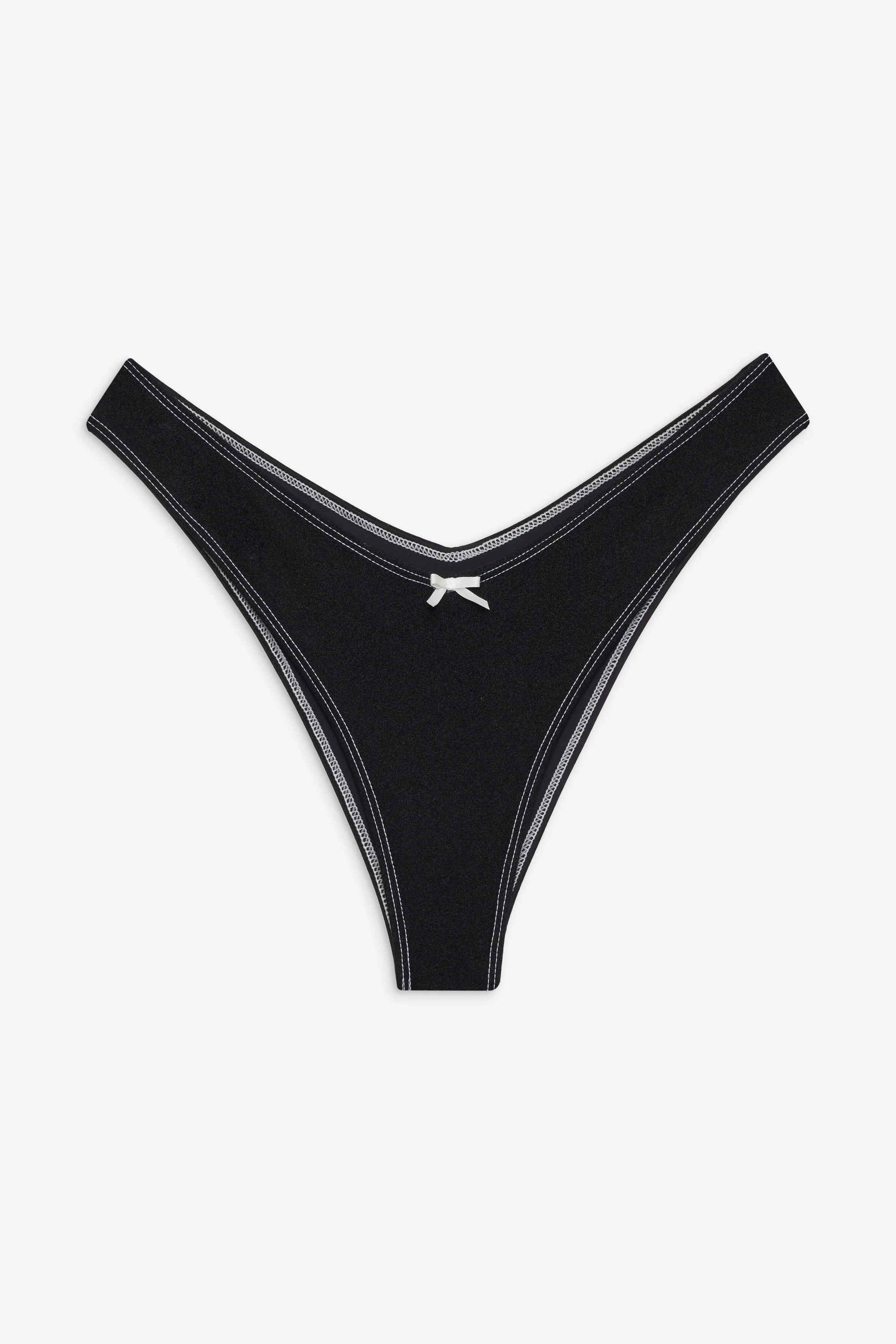 Enzo Shine Cheeky Bikini Bottom - Black Shine - Image 3