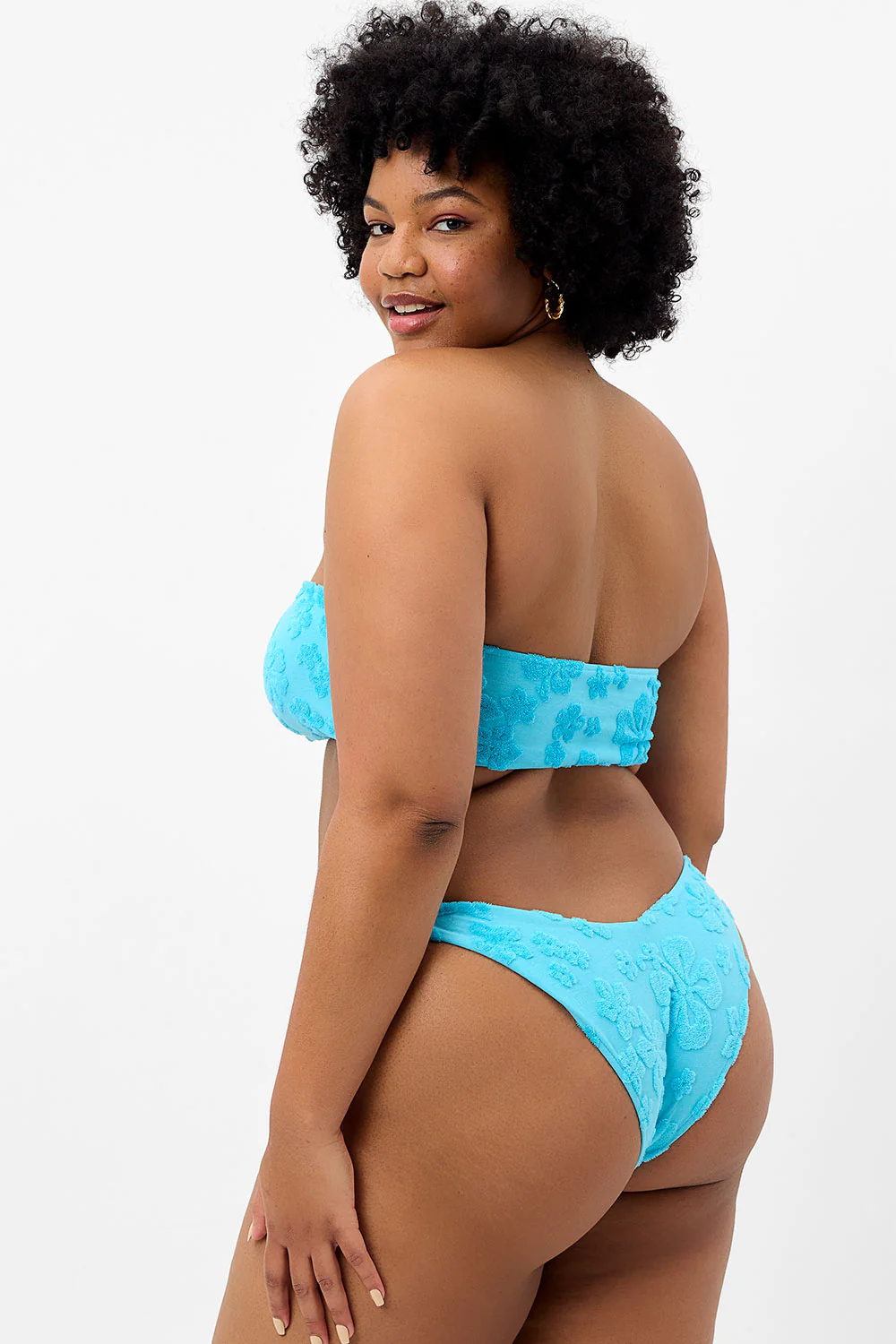 Enzo Terry Cheeky Bikini Bottom - Blue Isle - Image 2