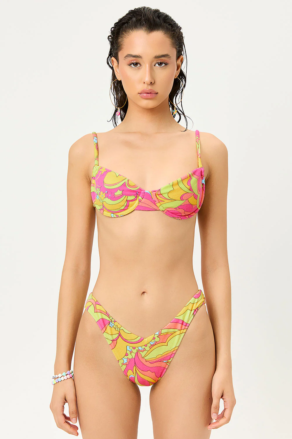 Enzo Terry Cheeky Bikini Bottom - Peace Terry - Image 2