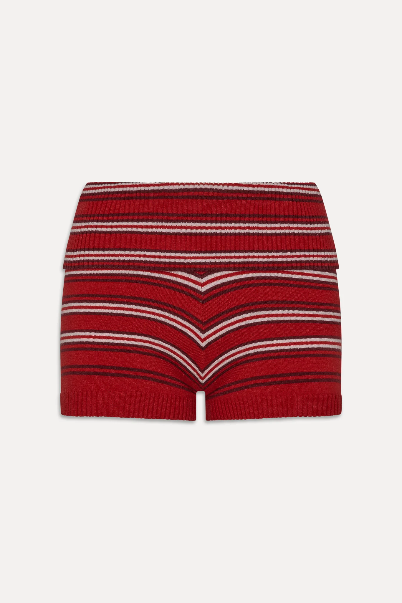 Estelle Knit Booty Shorts - Strawberry Stripe - Image 3