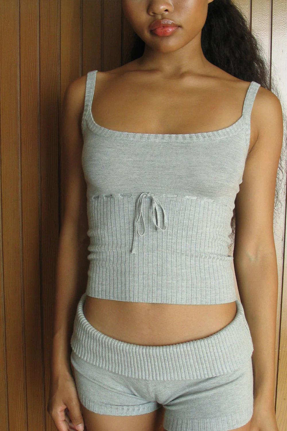 Estelle Lightweight Knit Tank - Heather Grey - Image 4